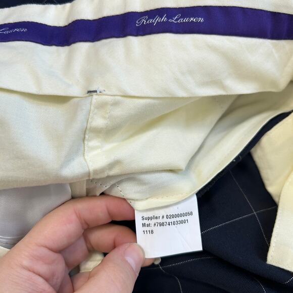 RALPH LAUREN Purple Label Windowpane Dress Pants Mens Size 37 Business Trousers - Picture 11 of 11